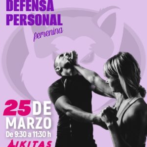 Cartel de jornada de defensa personal femenino
